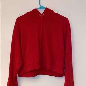 Red cropped H&M hoodie